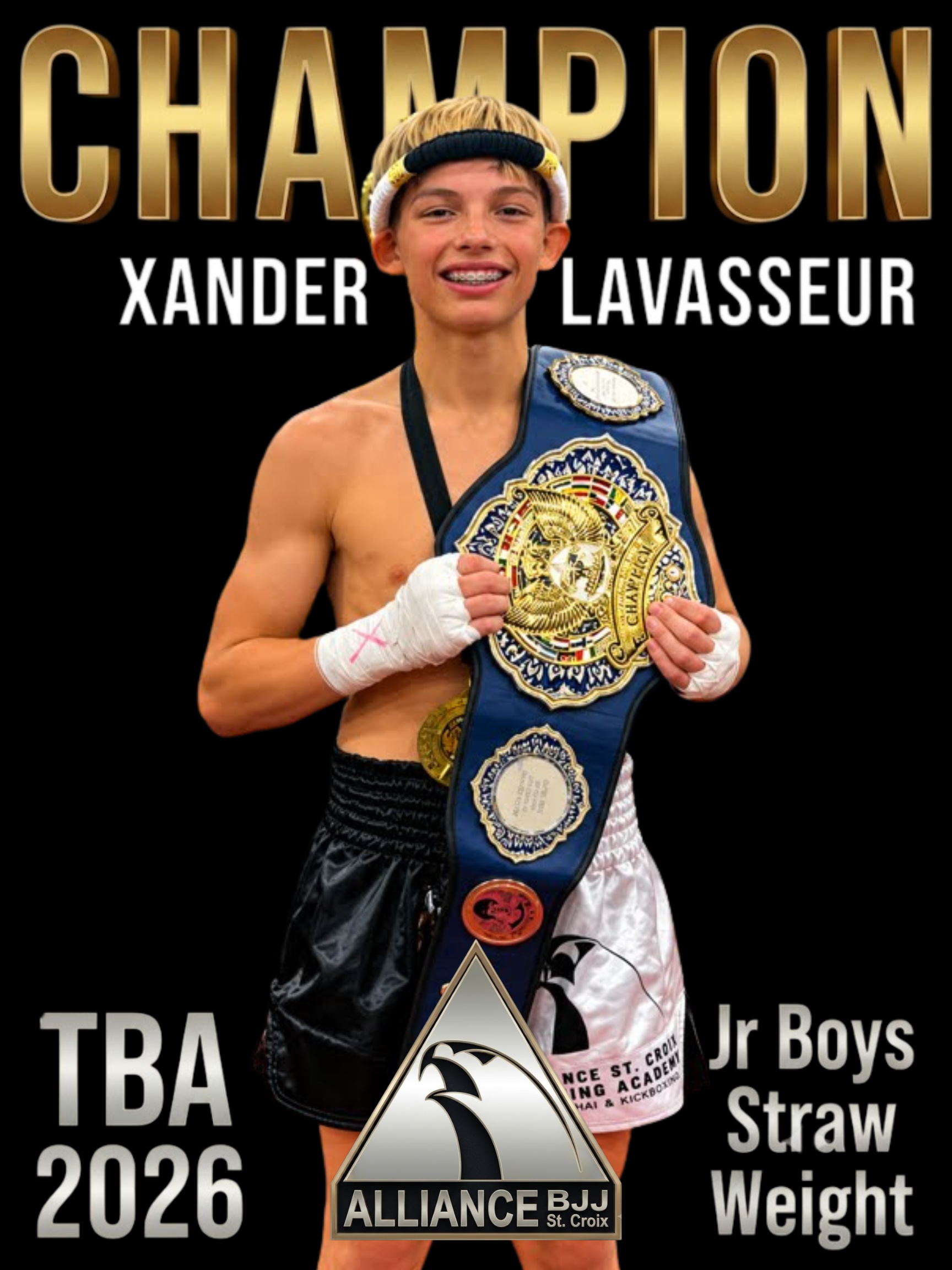 TBA 2026 Champion Gym Poster - Xander Lavasseur